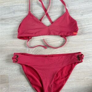 Roxy Red and White Polka Dot Bikini
